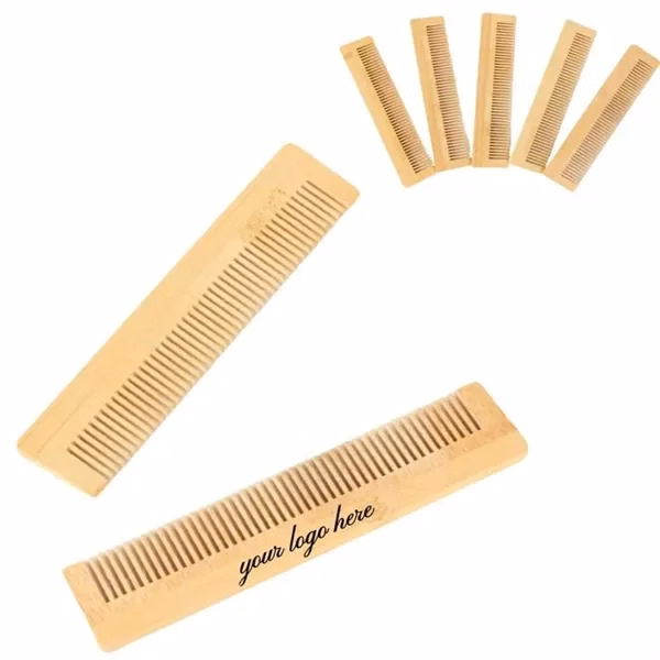 Custom 5.3 Inch Bamboo Anti-static Hair Comb — Wellness Personal Care Promo