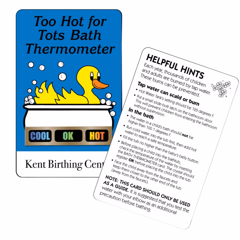 Darcy Duck Tub Tester Temperature Card, Stock