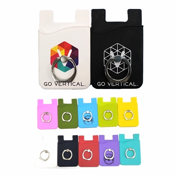 Silicone Phone Wallet With Ring Stand