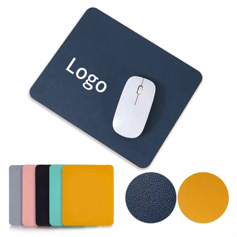 Minimalist solid-color leather mouse pad