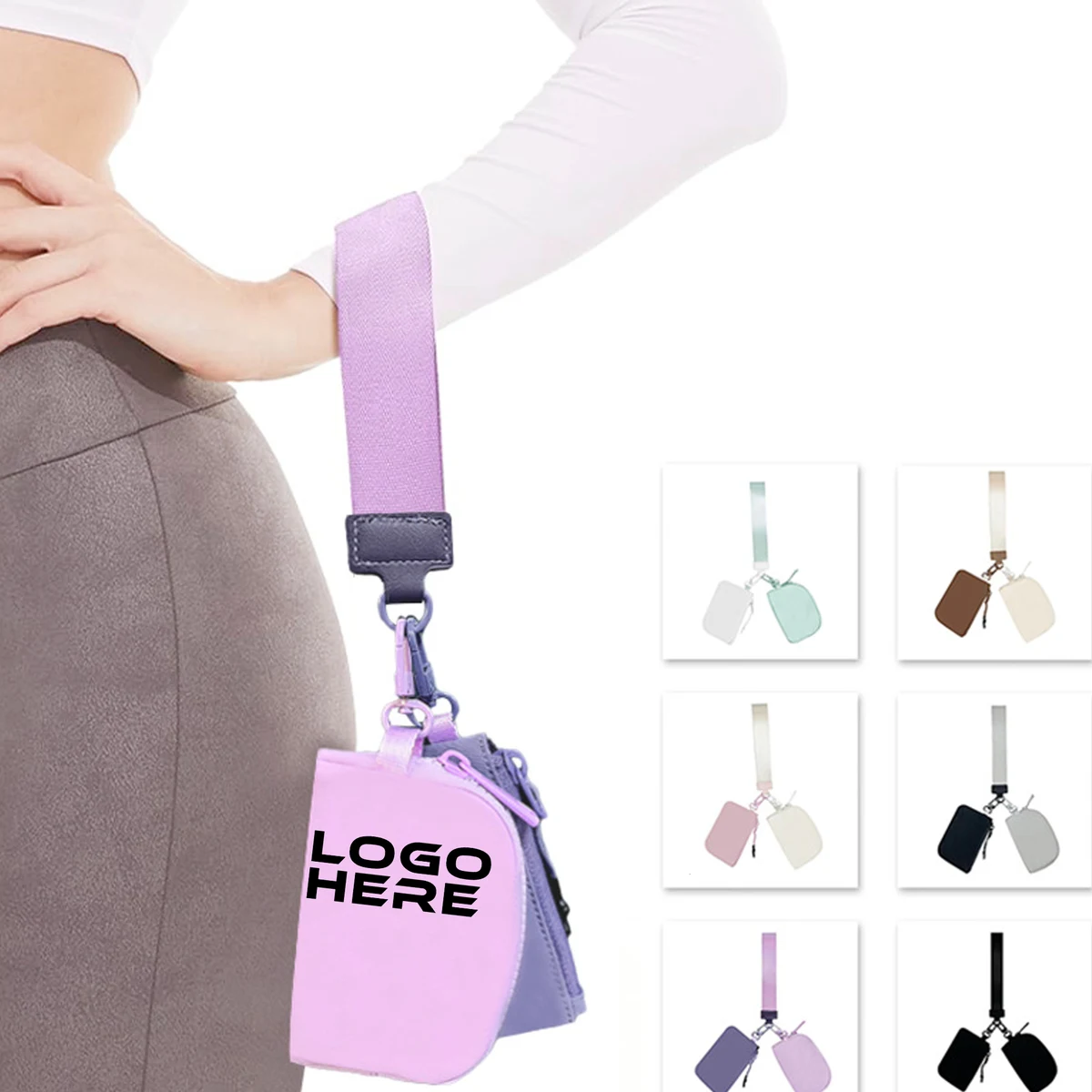 Women Portable Mini Keychain Pouch Wristlet Wallet 1