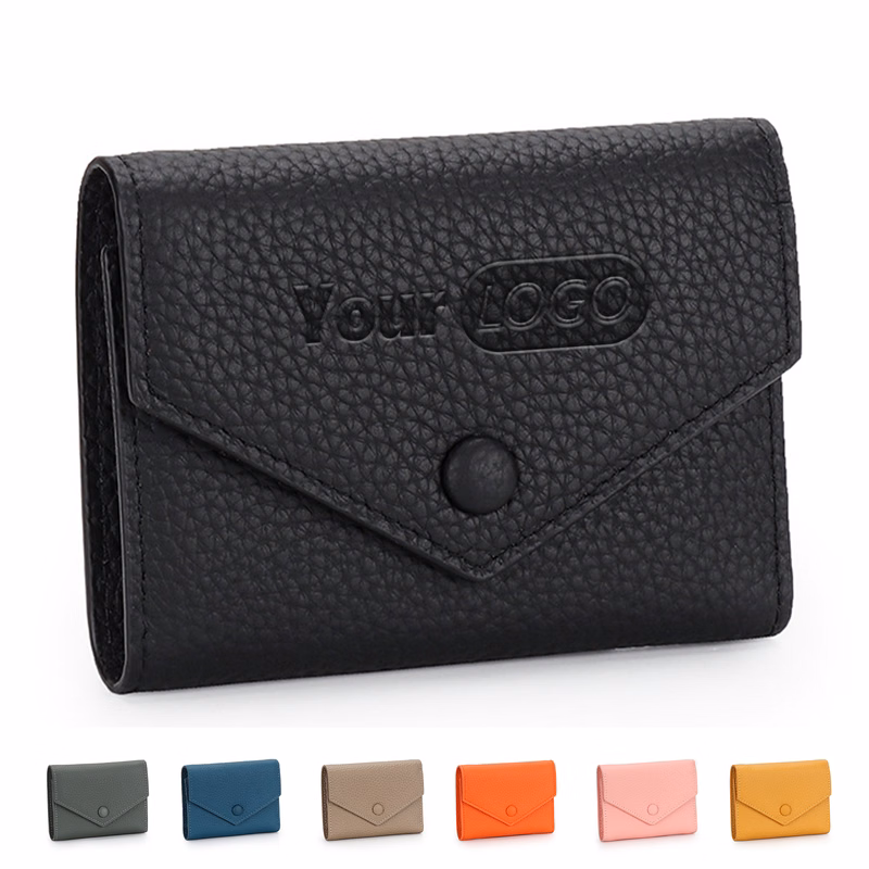 Genuine Leather Simple folding envelope coin purse