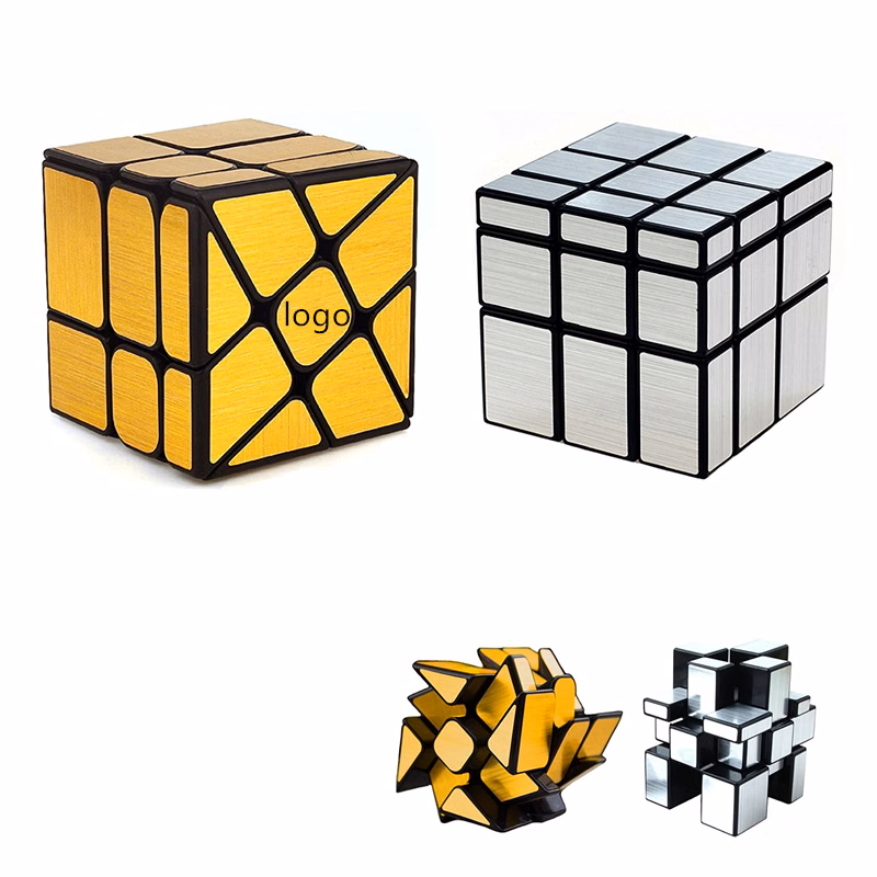 Mirror Silver Cube Gold Wheel Cube Twisty Puzzle Cube