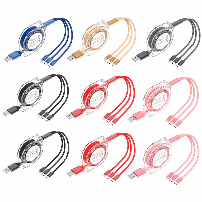 Retractable 3 in 1 Multiple USB Charging Cable