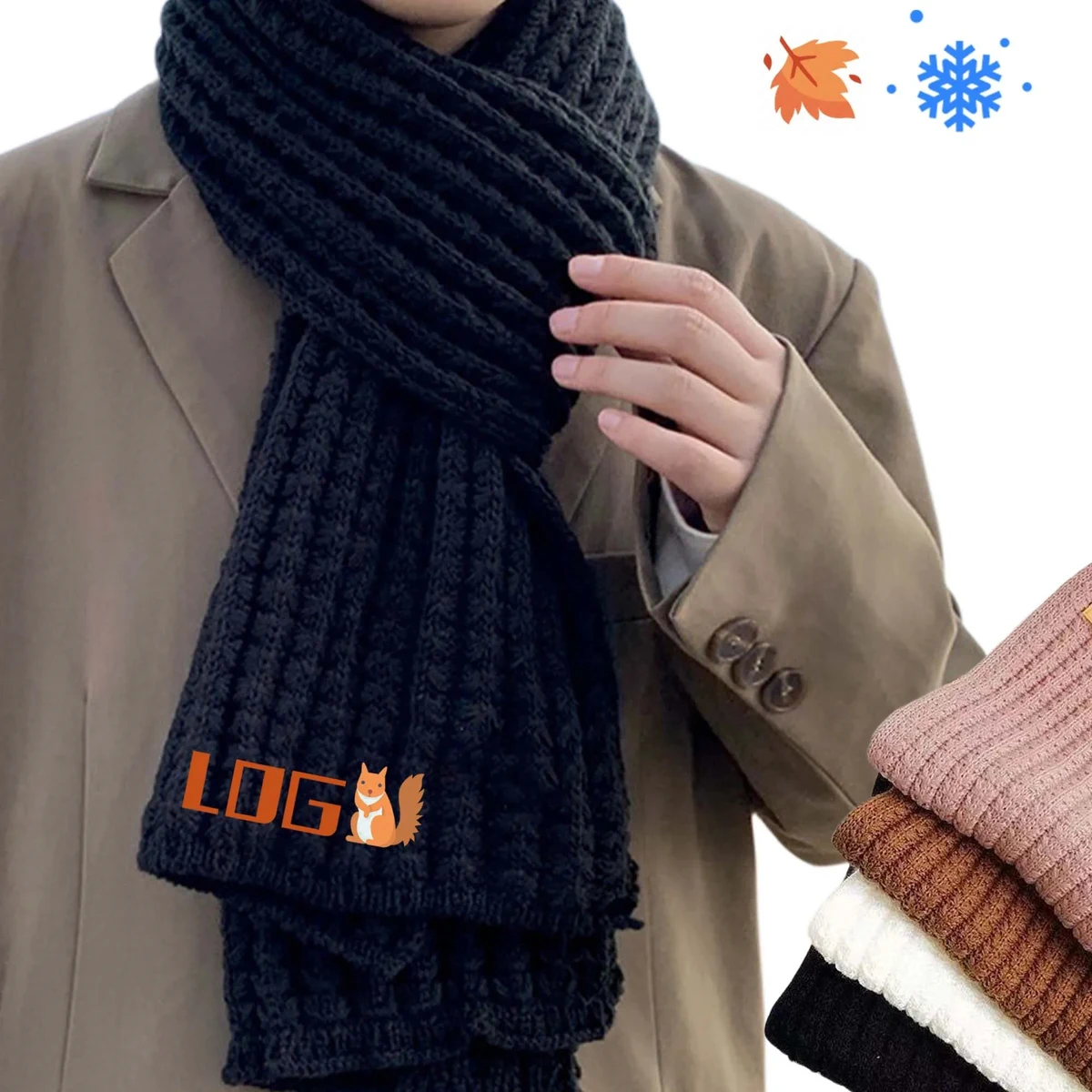 MOQ50 Thick Knit Unisex Scarf 1
