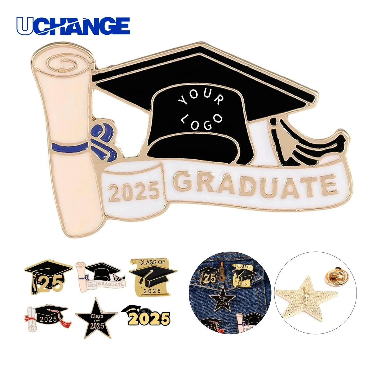 Class of 2025 Graduation Enamel Pin Badge Set 1