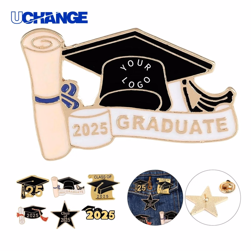 Class of 2025 Graduation Enamel Pin Badge Set
