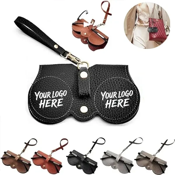 Custom Soft Leather Travel Sunglasses Case Keychain Hook — Professional Eyewear Storage 1