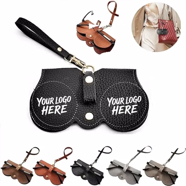 Custom Soft Leather Travel Sunglasses Case Keychain Hook — Professional Eyewear Storage
