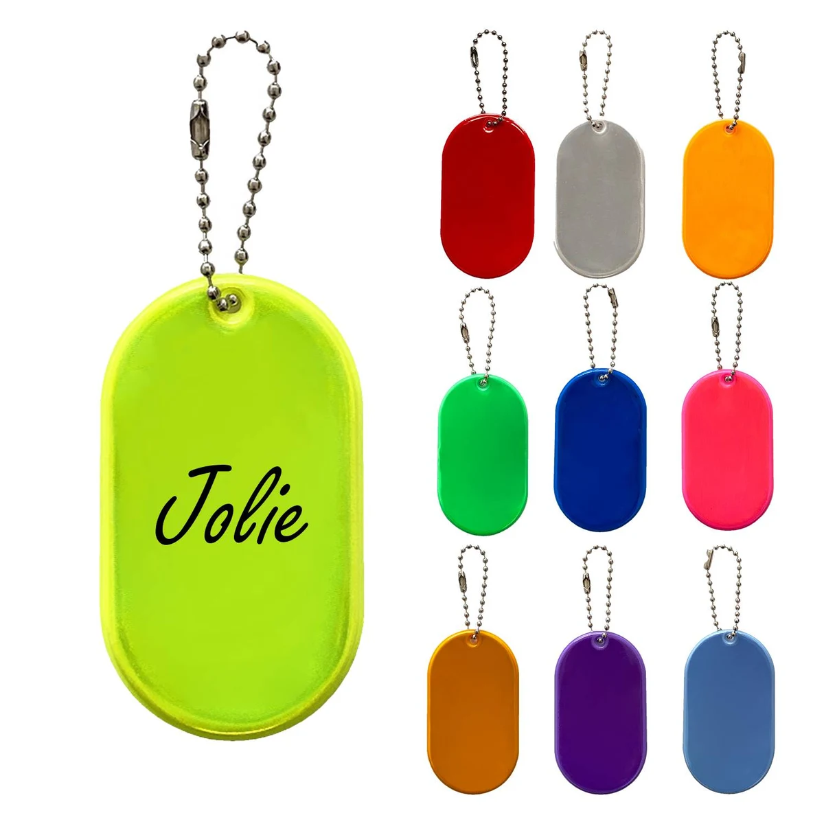 Oval Shape Reflective Keytag 1