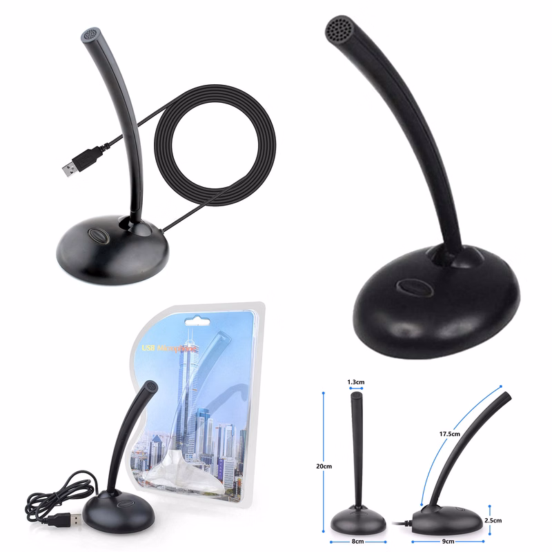 Desktop, PC, Laptop USB Computer Microphone with Mute Button