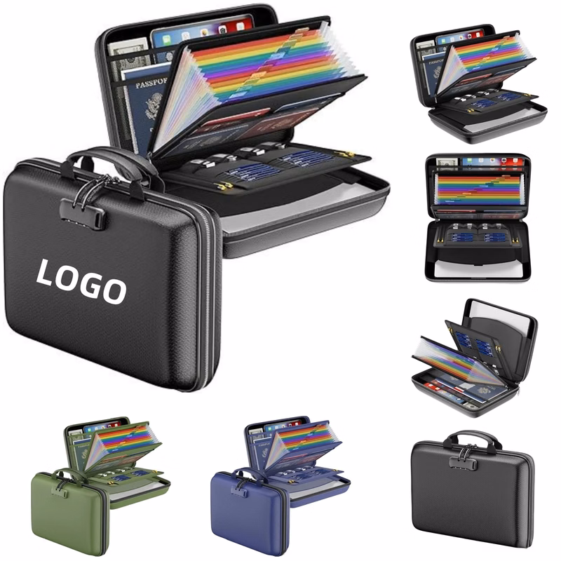 Combination Lock Fireproof Handheld Document Bag