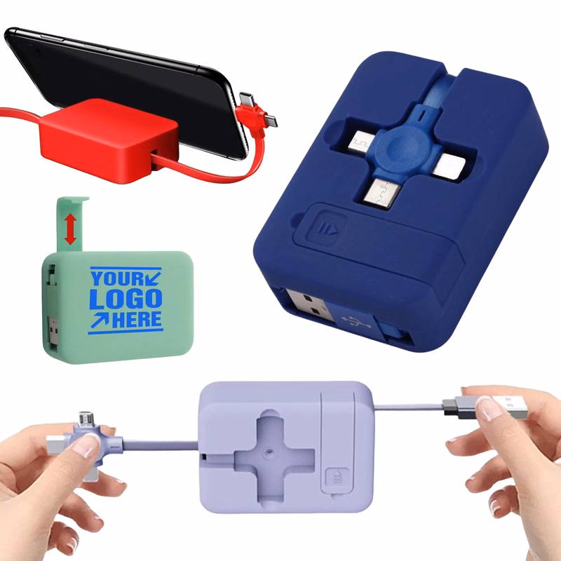 Retractable Phone Holder Charging 3 in 1 Cable Universal Cha