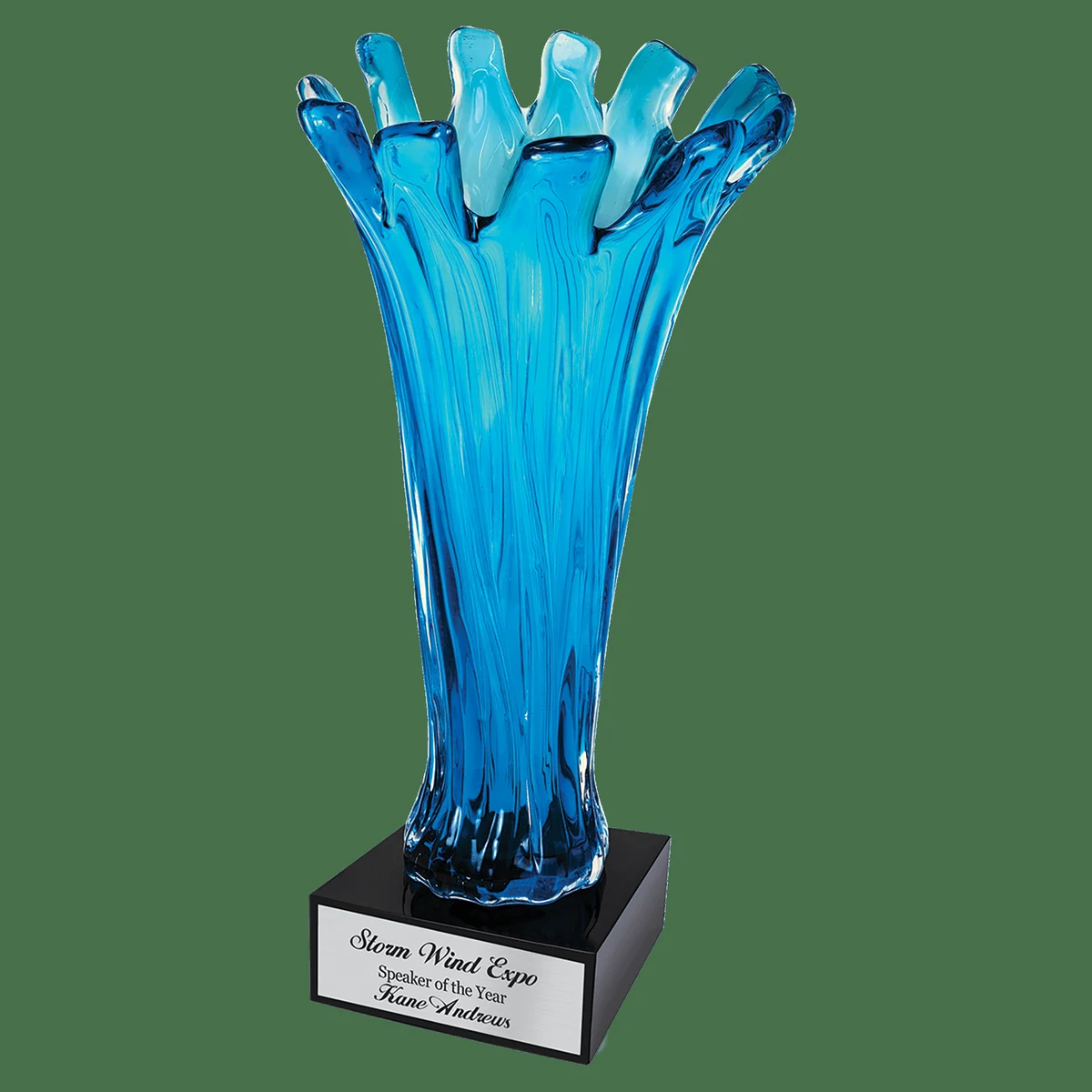 12.5" Blue Cup Art Glass 1