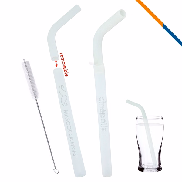 Custom Flexible Silicone Straws with Height Adjustment — Versatile Eco Drinkware
