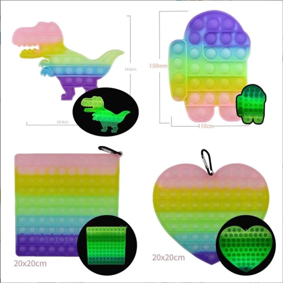 Dinosaur Shape Camouflage Push Pop Bubble Fidget Toy 1
