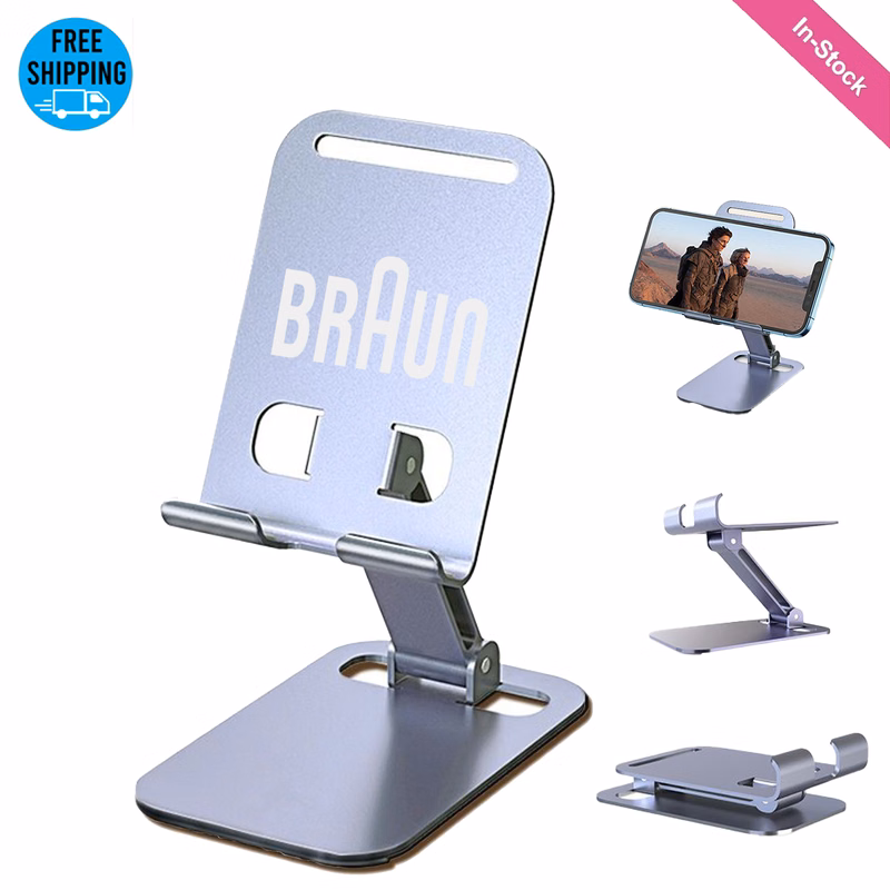Metal Folding Adjustable Desktop Cell Phone Stand Holder