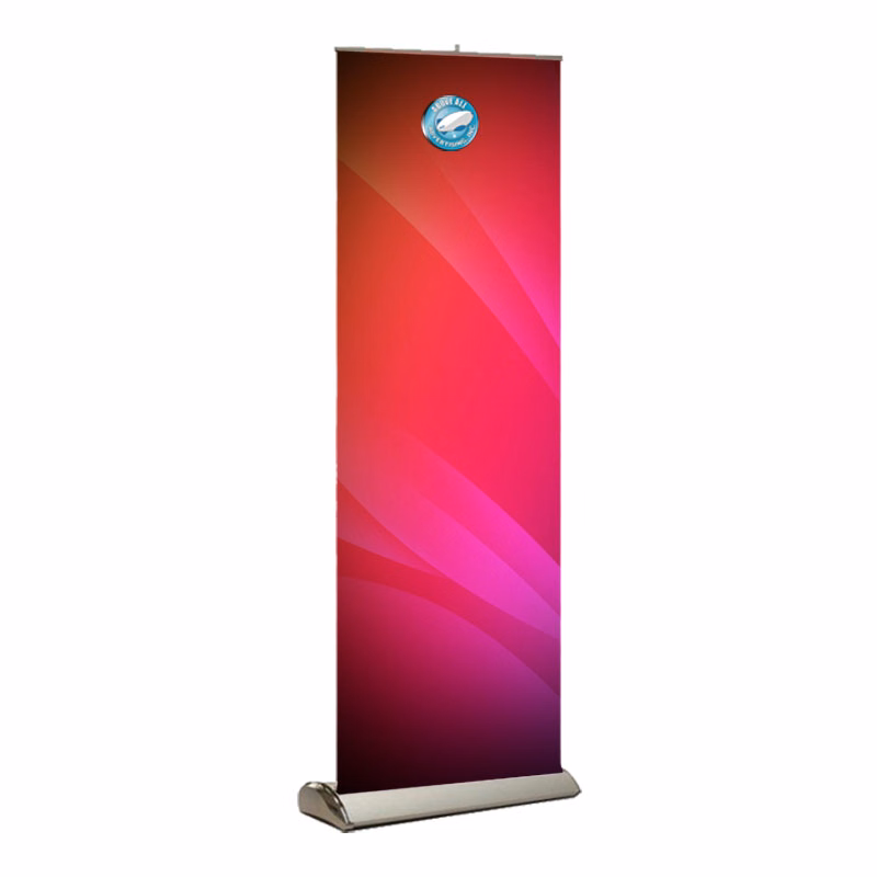 Retractable Banner Stand Kit, Premium Base with Fabric Graphic, 33" x 80"