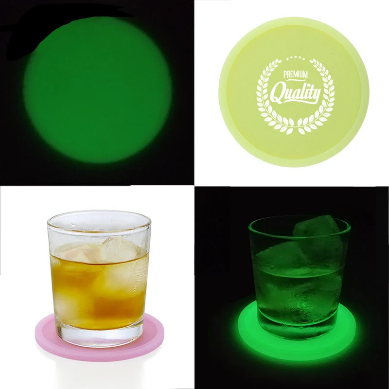 Luminous Coasters 4 Inches Round Silicone Glow 1