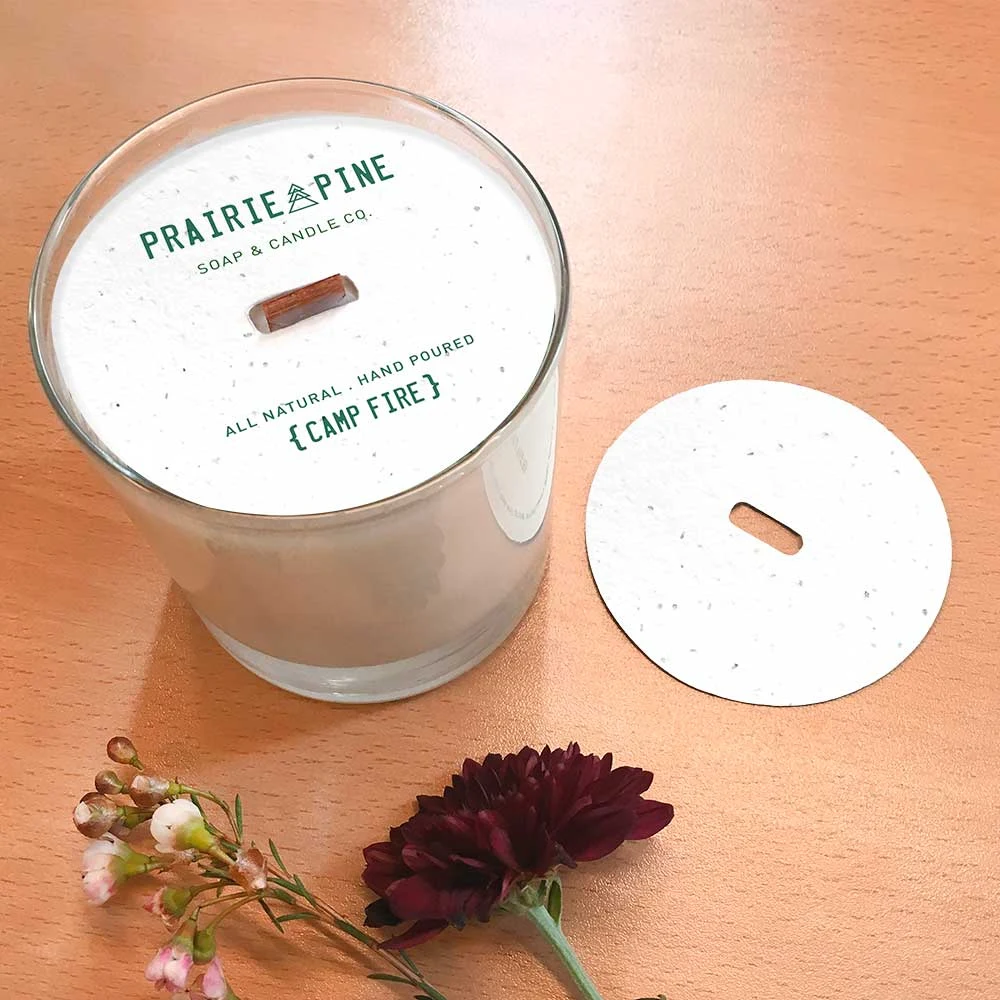 Single-Sided 3" Seed Paper Candle Dust Covers 1