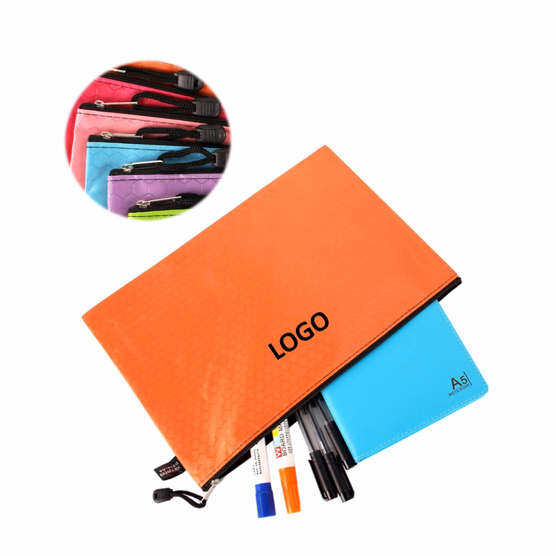 Portable Plastic Waterproof Zipper File Bag