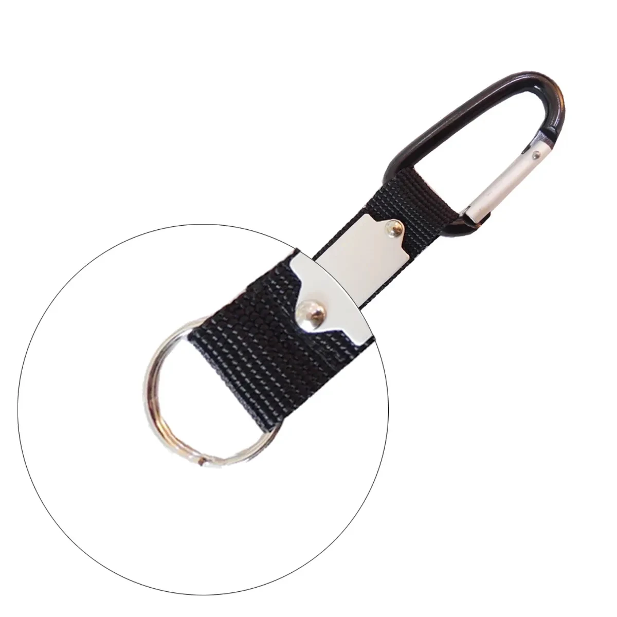 Aluminum D Ring Carabiner Keychain With Webbing 1