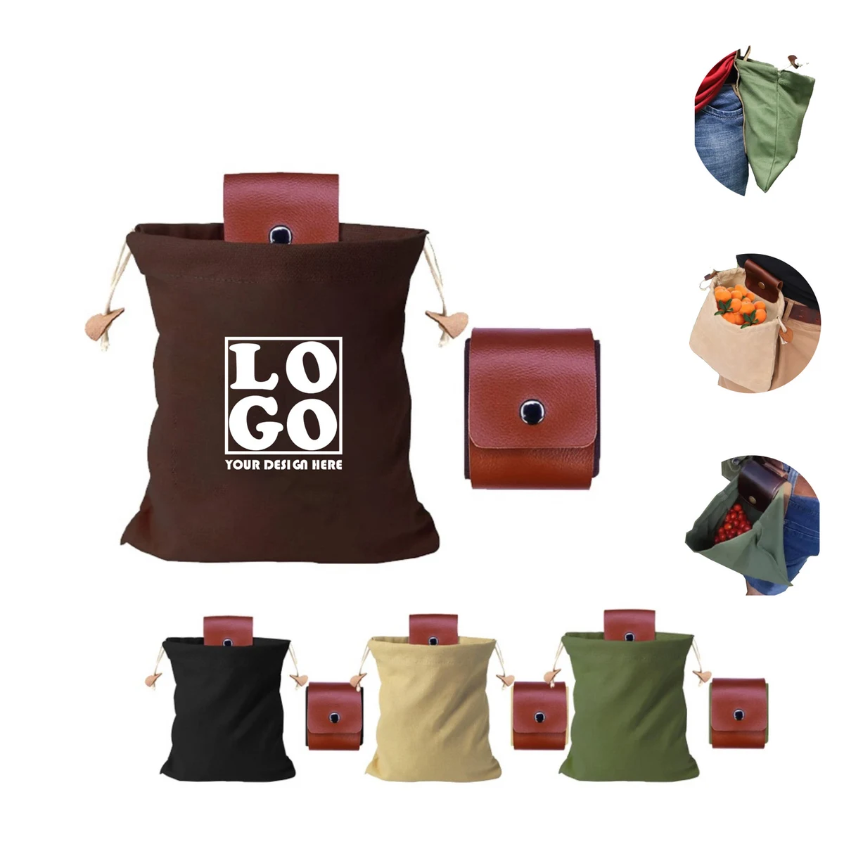 Buckled Leather Gathering Bag 1