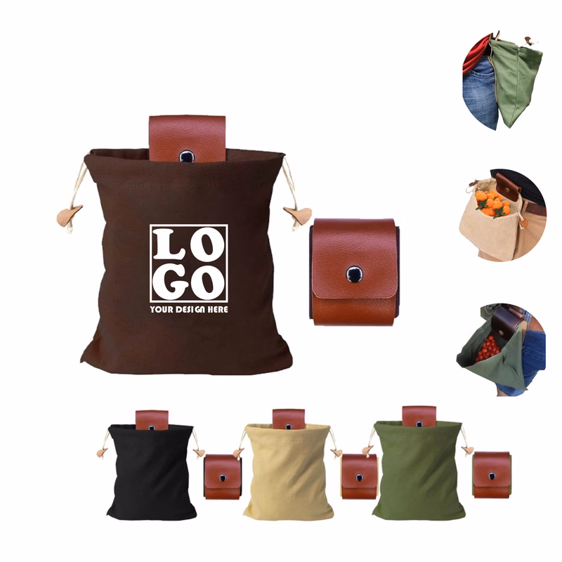 Buckled Leather Gathering Bag