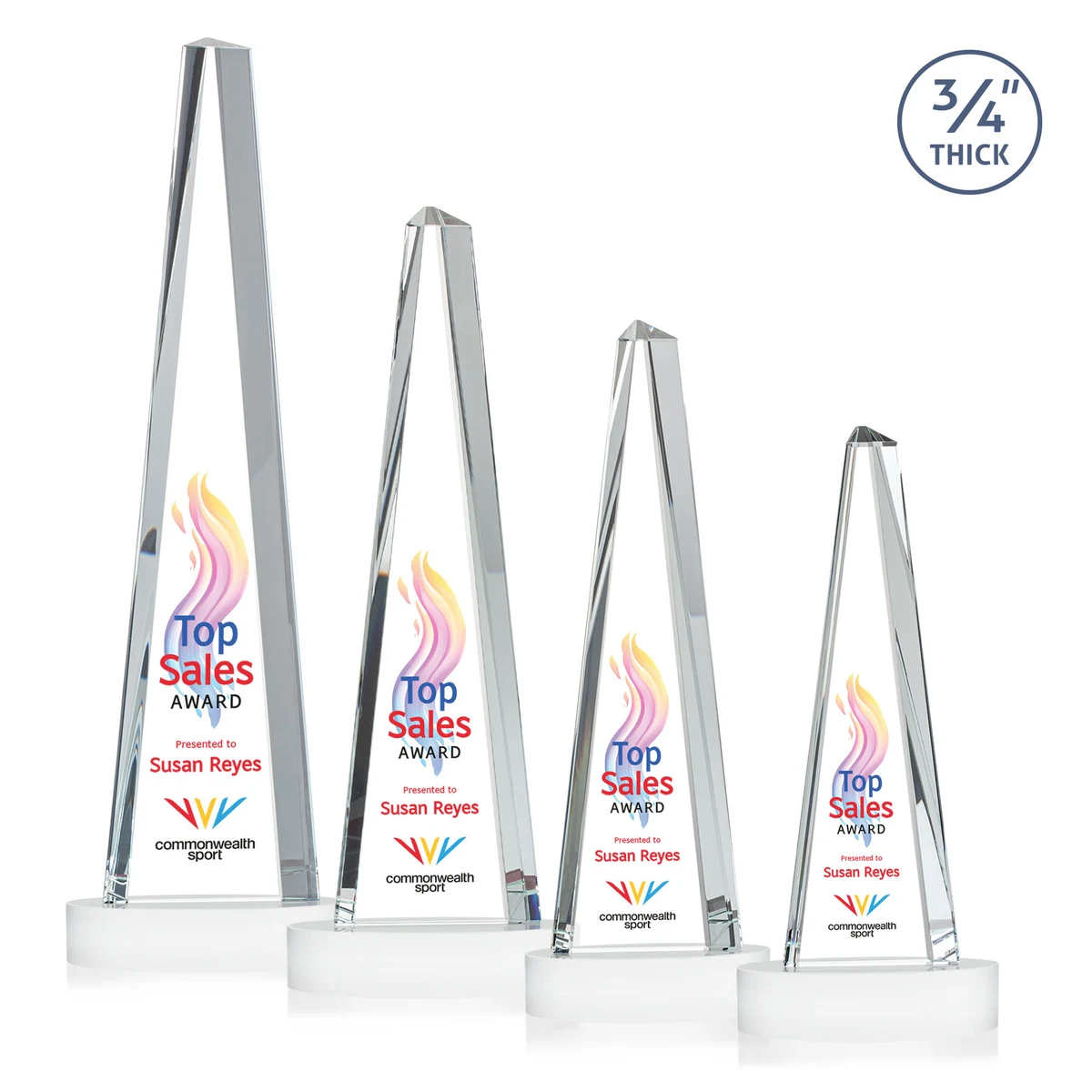 Majestic Tower VividPrint™ Award on Alberton Base - White 1