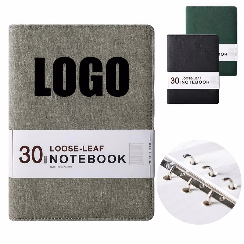 PU Leather A5 Business Travel Journal Binder Notebook
