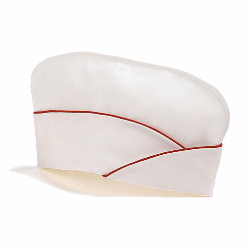 White Fountain Cap with Red Trim