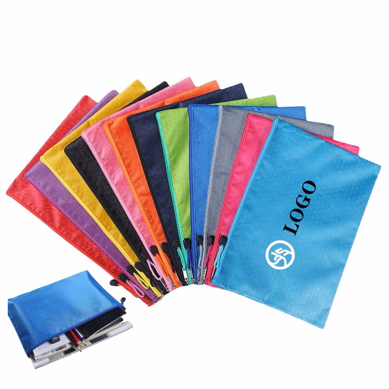 Canvas Office File Bags Waterproof Soccer Pattern Zipper Bags