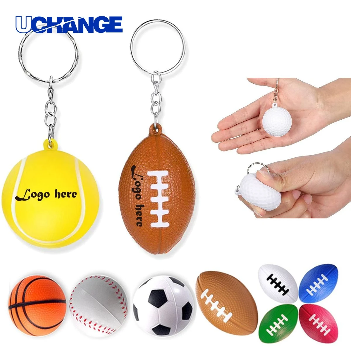 Mini Stress Ball Keychain 1