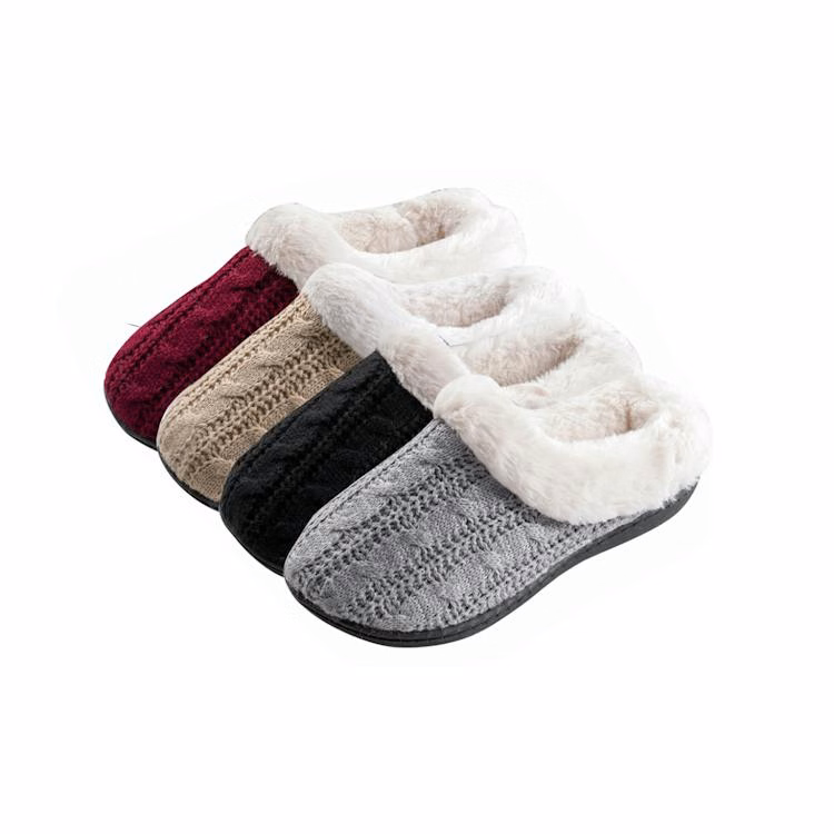 Girls' Cable Knit Slippers - S-XL Fleece-Lined