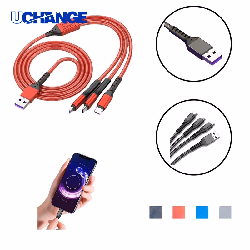 Silkscreen Three In One Braided Charging Cable