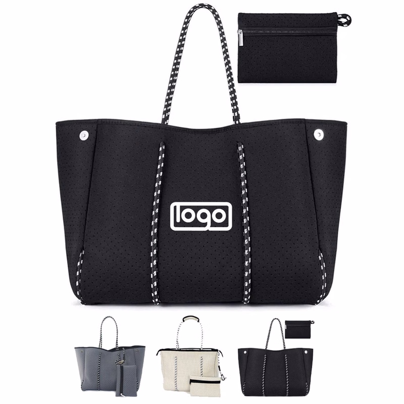 Large Capacity Perforated Neoprene Tote Bag w/ Pouch
