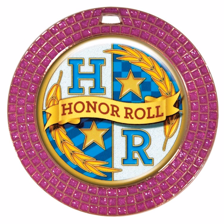 Express Vibraprint™ Pink Glitter Insert Medal (2-3/4")
