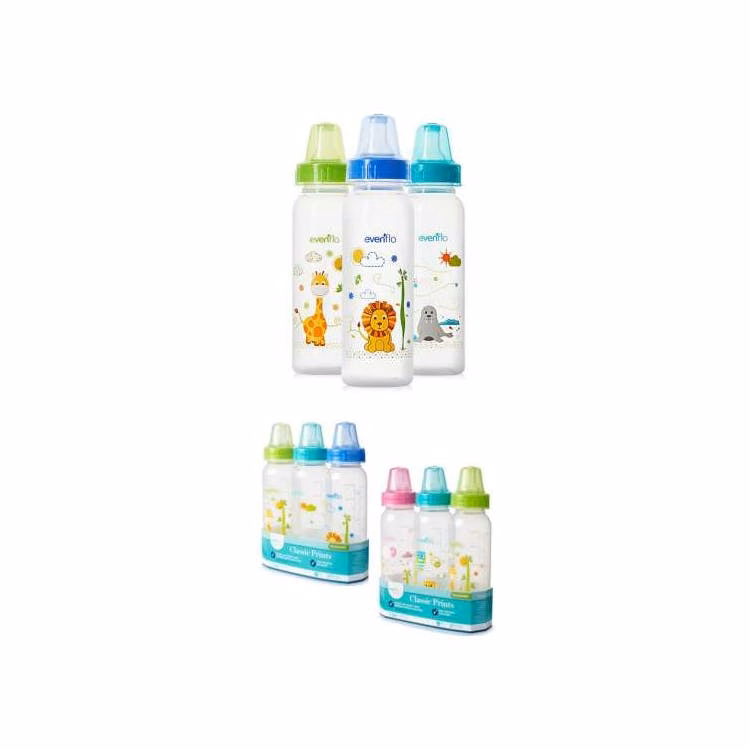 Evenflo Classic Prints Bottles 8oz 3pk