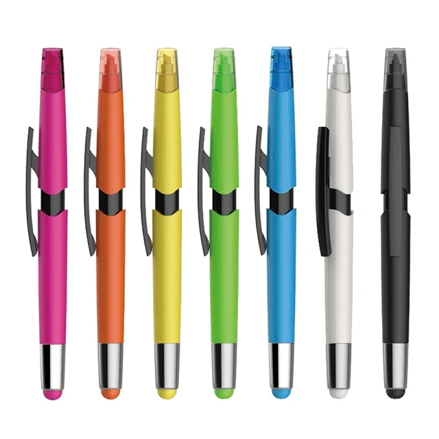 Multi Function Colored Plastic 3 in 1 Ballpoint Pen 1