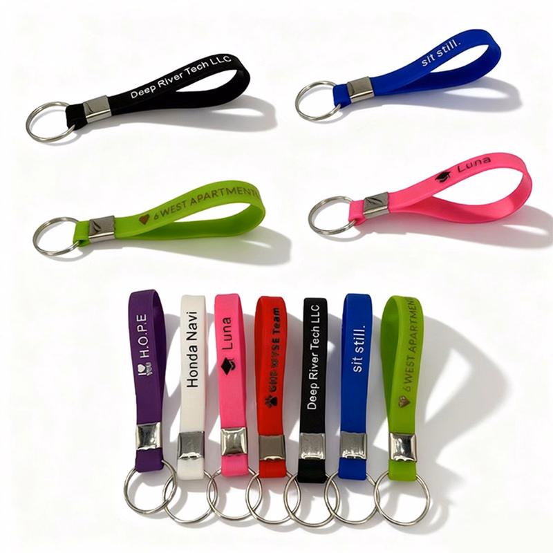 Glow Silicone Wristband Keychain Engraved Band