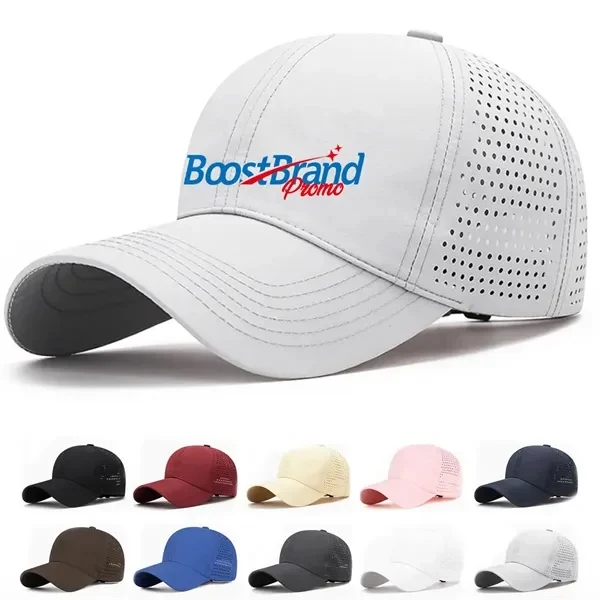 Custom Lightweight Quick-Dry Golf Cap with Perforated Ventilation — Course Essential 1