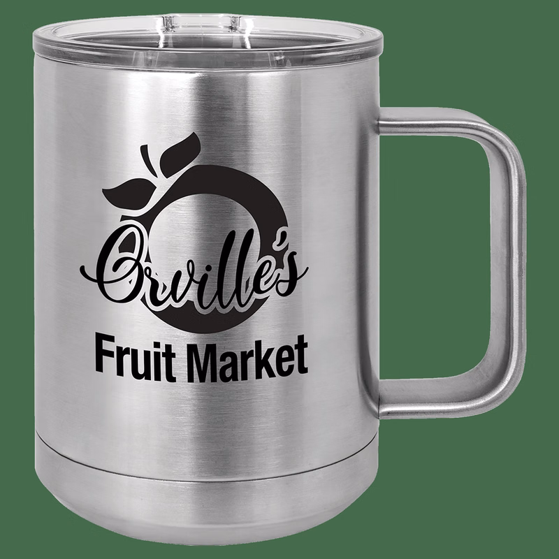 15 Oz. Stainless Steel Vacuum Insulated Mug With Slider Lid