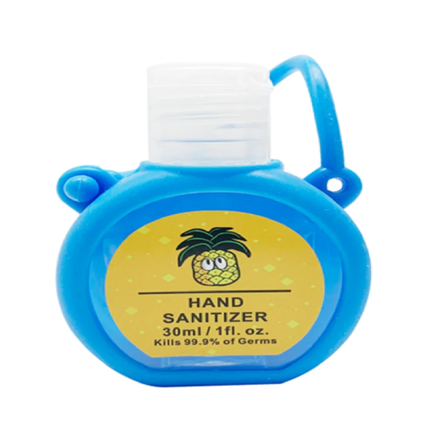 Hand Sanitizer Round PET Bottle with Silicone Holder - Style 1