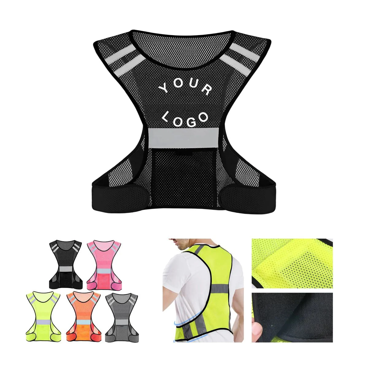 High Visibility Safety Vest 22 Inch with Mesh Panels 1