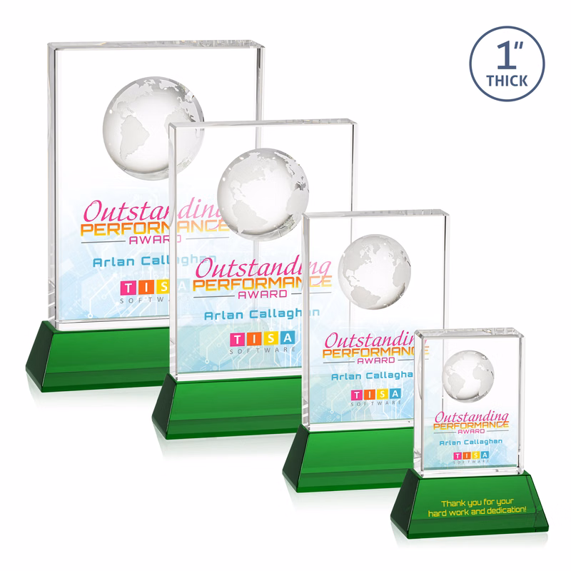 Ambassador VividPrint™ Award on Base - Green