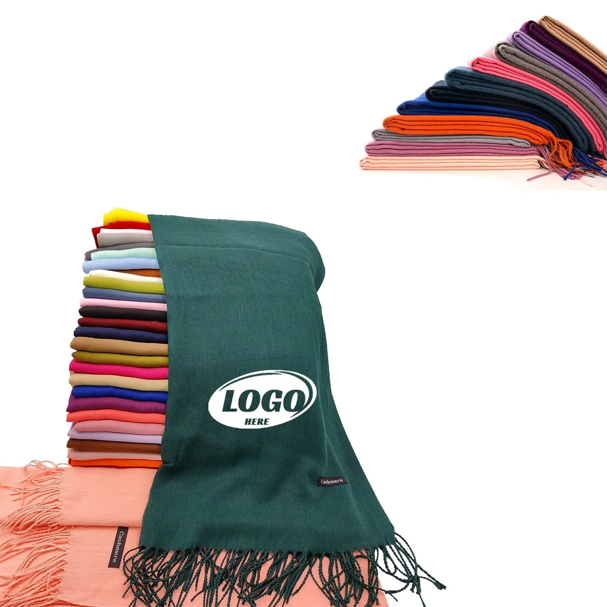 MOQ50Pcs Cashmere Pashmina Woven Scarf With Fringes 1