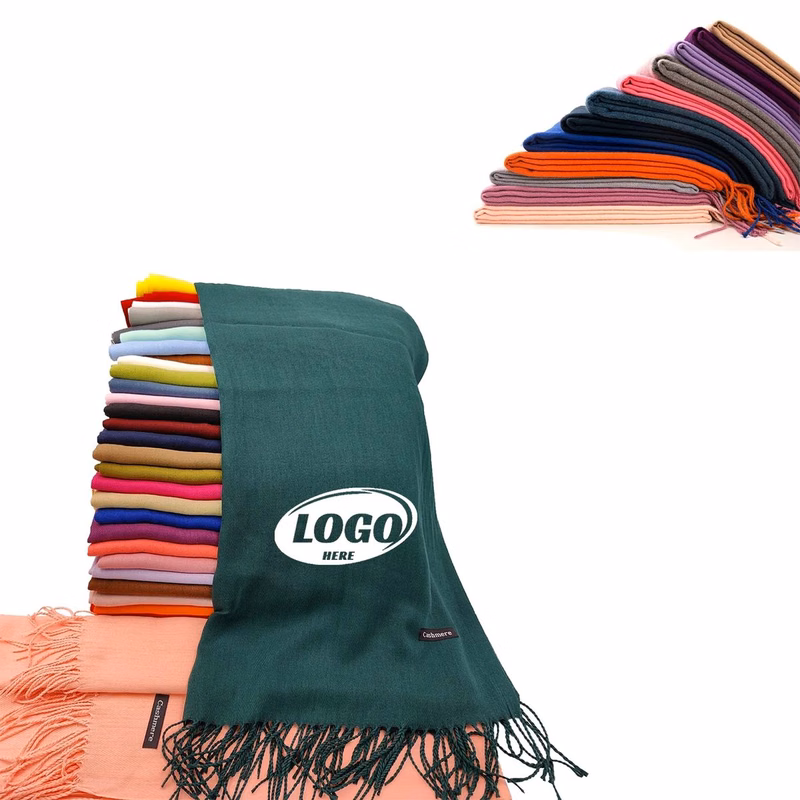 MOQ50Pcs Cashmere Pashmina Woven Scarf With Fringes