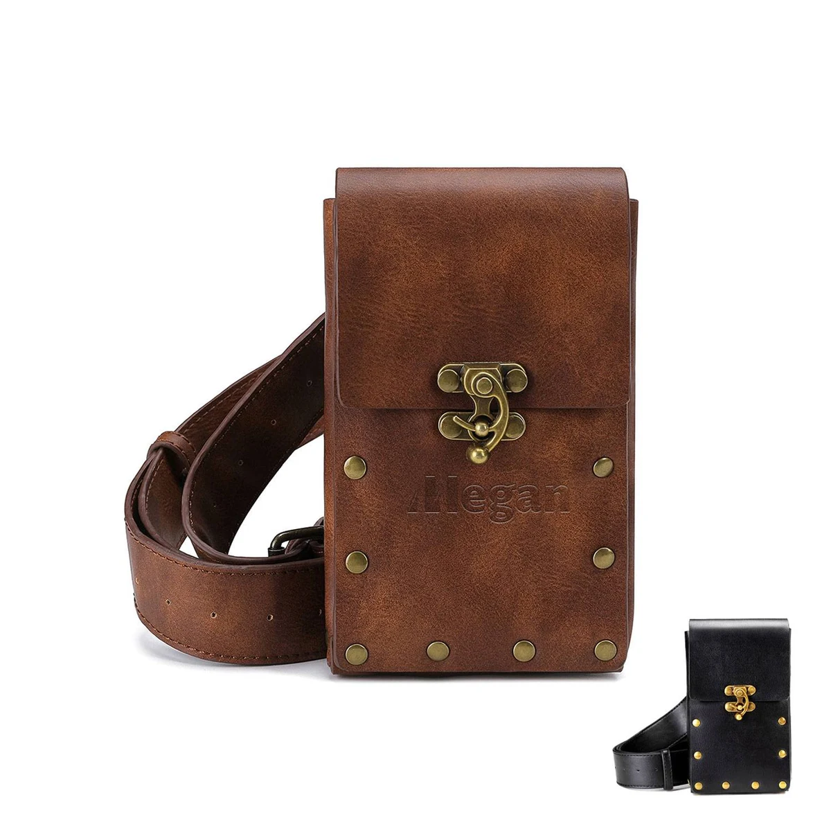 PU retro women's outdoor diagonal sports mini waist bag 1