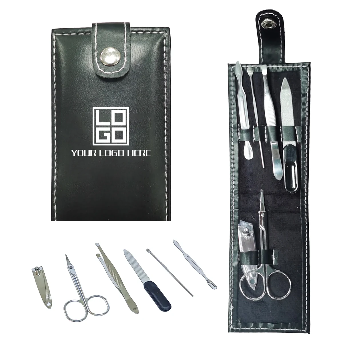 6 PCS Nail Clipper Set Folding Bag Style Beauty File To 1