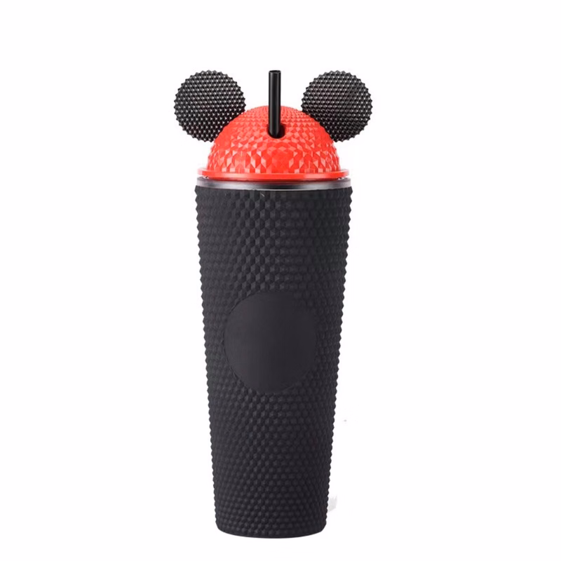 24 oz Mixed Color Durian Cup With Cat Earmuffs